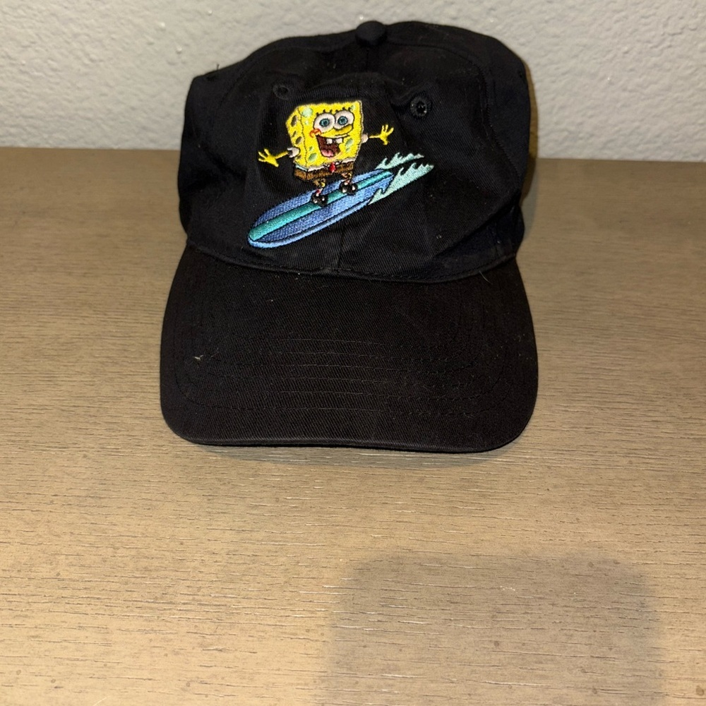 Black SpongeBob Surfing Cap Dad Hat Vintage